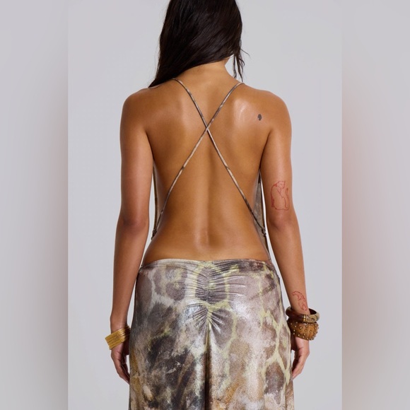 Jaded London Sedona Metallic Leopard Maxi Dress - Picture 3 of 7